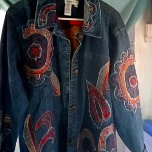 Ladies embroidered jean jacket